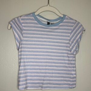 H&M Blue and Purple Cropped Top